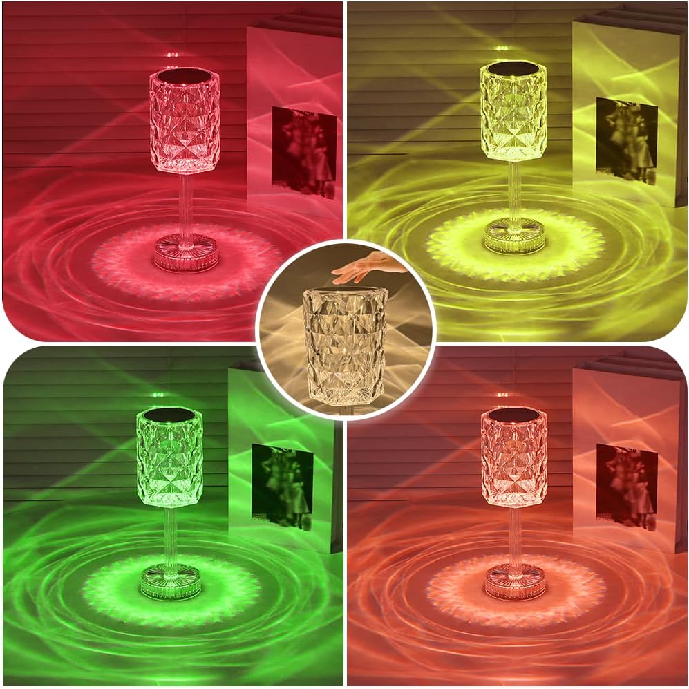 Rose Diamond Lamp with 16 Colors - Touch & Remote Control