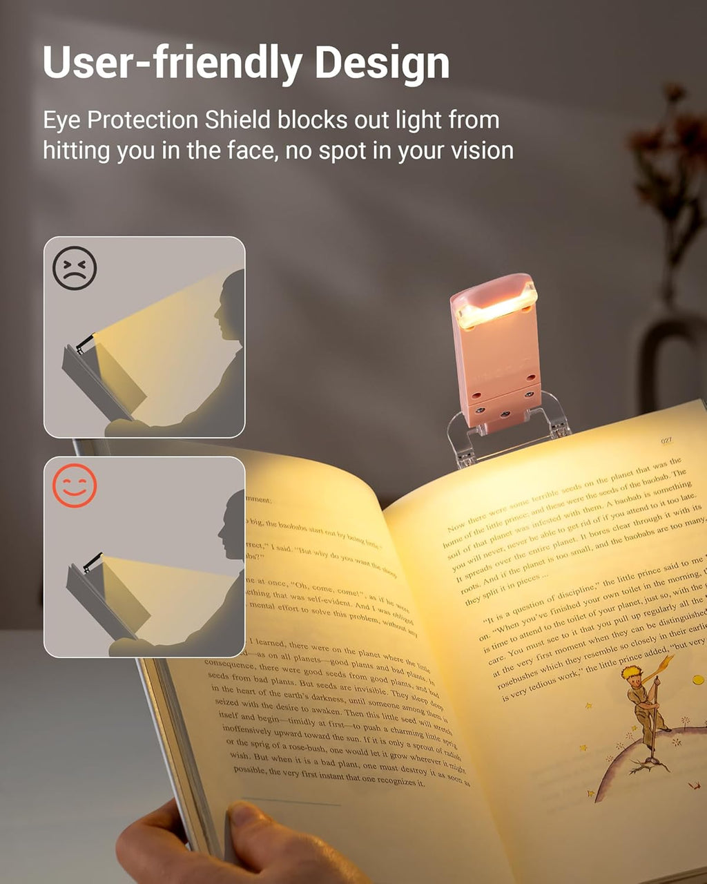Rechargeable Clip-On LED Reading Light | 3 Color Temperatures with Stepless Dimming
