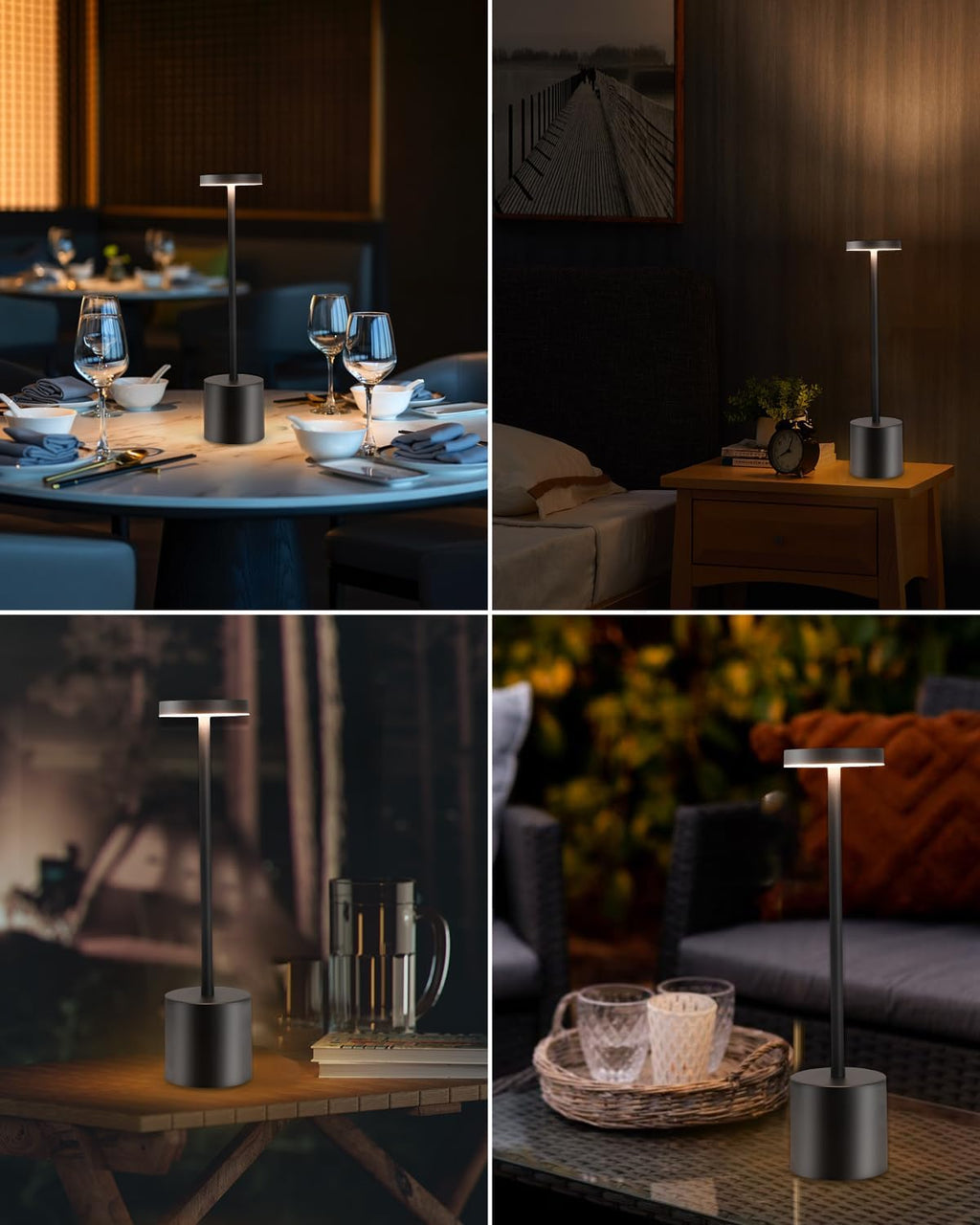 Wireless Table Lamp - Touch Lamp with 3 Light Modes